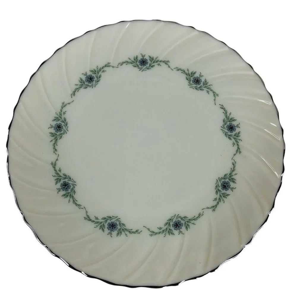 2‎ Lenox China Musette Salad Dessert Plates 7 7/8” Platinum Trim F507 VTG USA